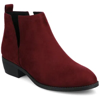 Journee Collection Journee Womens Rimi Pull On Stacked Heel Booties In Red