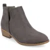 Journee Collection Journee Womens Rimi Pull On Stacked Heel Booties In Gray