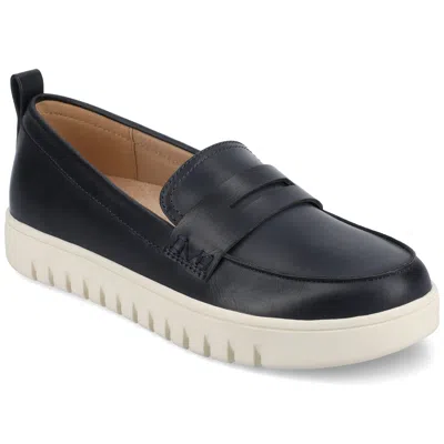 Journee Collection Journee Womens Tayla Medium And Wide Width Penny Loafer In Blue