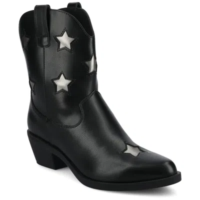 Journee Collection Journee Womens Underwood Medium And Wide Width Western Star Detail Ankle Booties
