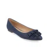 Journee Collection Judy Ballet Flats Blue Faux Leather Ruffled Zpo3821 In Multi