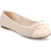 Journee Collection Women's Kaiah Cap Toe Ballet Flats In Mesh/blush