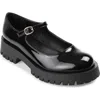 Journee Collection Women's Kamie Lug Sole Mary Jane Flats In Patent/black