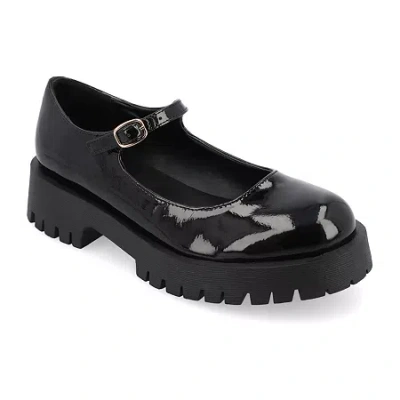 Journee Collection Kamie Womens Round Closed Toe Mary Jane Shoes In Black