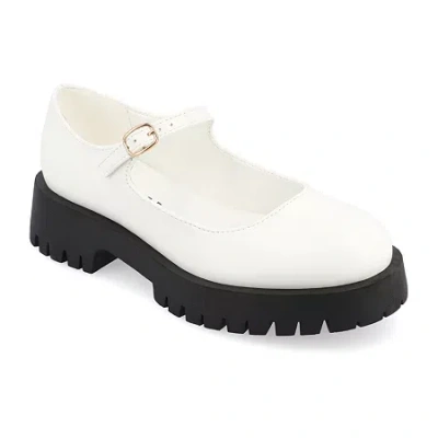 Journee Collection Kamie Womens Round Closed Toe Mary Jane Shoes In White