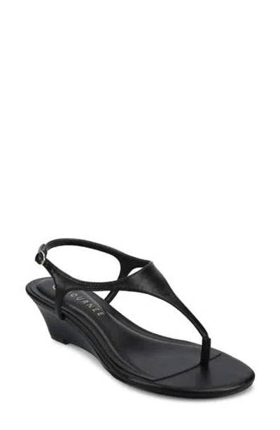 Journee Collection Kathryn Wedge Slingback Sandal In Black
