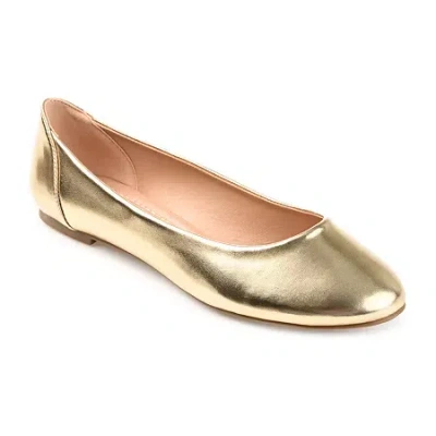 Journee Collection Kavn Womens Round Ballet Flats In Gold