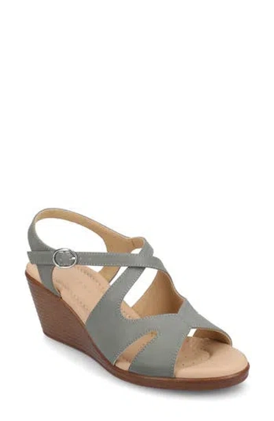 Journee Collection Kedzie Ii Wedge Sandal In Gray