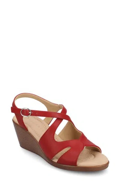 Journee Collection Kedzie Ii Wedge Sandal In Red