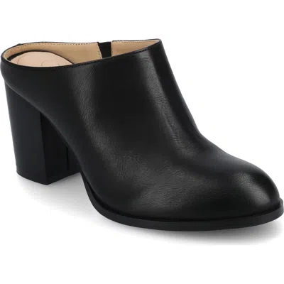 Journee Collection Kendra Block Heel Mule In Black