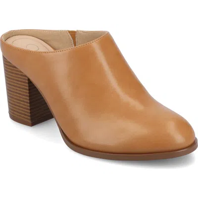 Journee Collection Kendra Block Heel Mule In Brown
