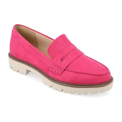 Journee Collection Kenly Womens Moc Closed Toe Loafers In Pink