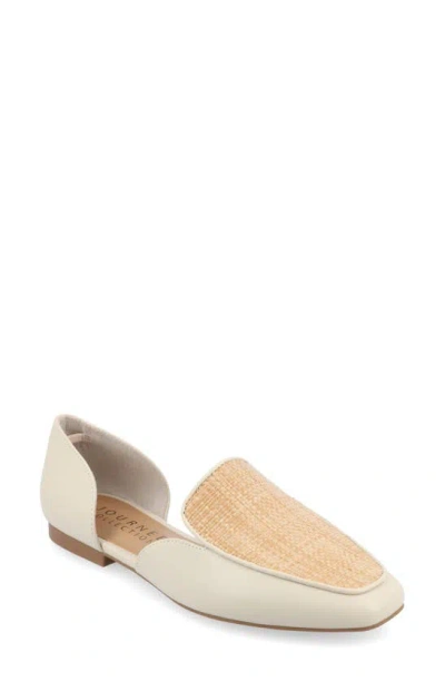 Journee Collection Kennza Mixed Media Loafer In Off White