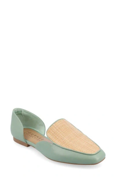 Journee Collection Kennza Mixed Media Loafer In Sage