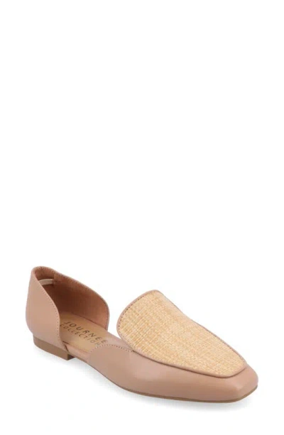 Journee Collection Kennza Mixed Media Loafer In Tan