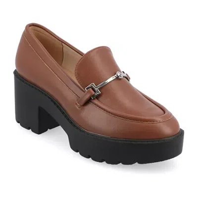 JOURNEE COLLECTION KEZZIAH WOMENS MOC CLOSED TOE BLOCK HEEL PUMPS