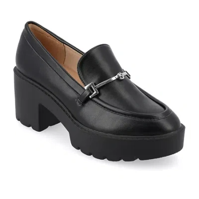 JOURNEE COLLECTION KEZZIAH WOMENS MOC CLOSED TOE BLOCK HEEL PUMPS