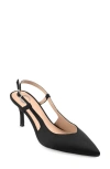 Journee Collection Knightly Pointed Toe Slingback Pump In Black