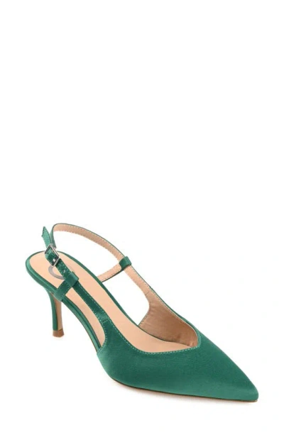 Journee Collection Knightly Pointed Toe Slingback Pump In Green