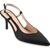 Journee Collection Knightly Pointed Toe Slingback Pump In Black