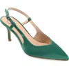 Journee Collection Knightly Pointed Toe Slingback Pump In Green