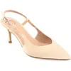 Journee Collection Knightly Pointed Toe Slingback Pump In Ivory