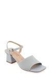 Journee Collection Knit Block Heel Sandal In Blue