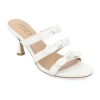 Journee Collection Kristina Womens Round Open Toe Kitten Heel Pumps In White
