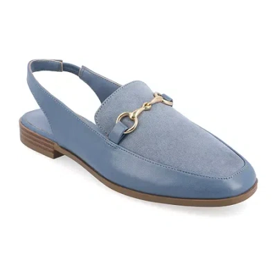 Journee Collection Lainey Womens Square Closed Toe Mules In Blue