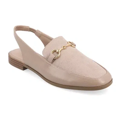 Journee Collection Lainey Womens Square Closed Toe Mules In Sand