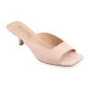 Journee Collection Womens Medium And Wide Width Larna Slip On Kitten Heel Open Toe Pumps In Pink