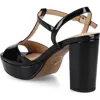 Journee Collection Lavine Slingback Flat Sandal In Patent/black