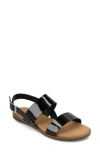 Journee Collection Lavine Slingback Sandal In Black Patent