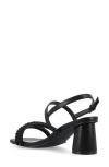 Journee Collection Lornnah Beaded Strap Block Heel Sandal In Black