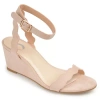 Journee Collection Loucia Womens Round Open Toe Wedge Heel Pumps In Neutral