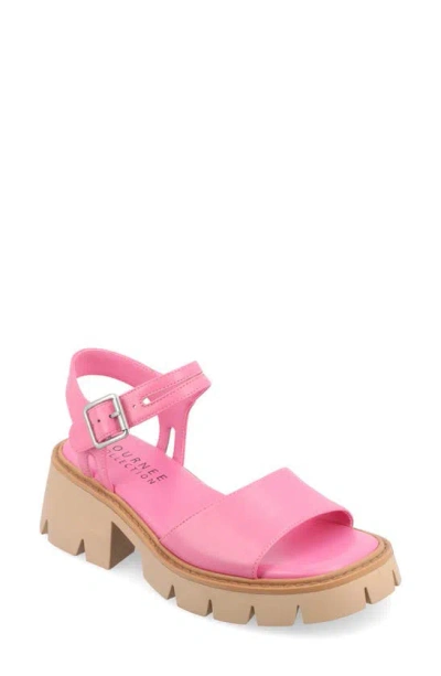 Journee Collection Lug Platform Sandal In Pink