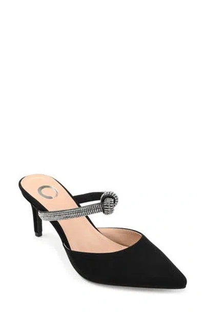 Journee Collection Lunna Crystal Embellished Pump In Black