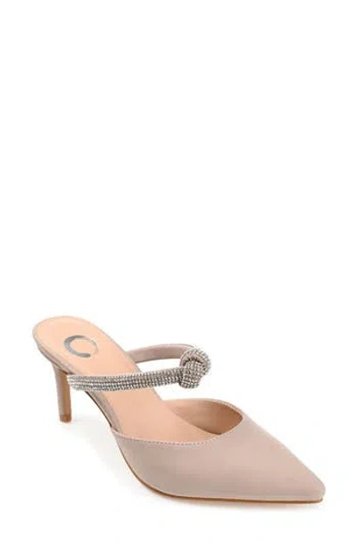 Journee Collection Lunna Crystal Embellished Pump In Blush Smoke