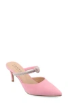 Journee Collection Lunna Crystal Embellished Pump In Pink