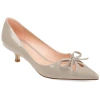 Journee Collection Lutana-wd Womens Pointed Closed Toe Kitten Heel Pumps In Gray