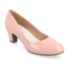 Journee Collection Luu Womens Round Closed Toe Block Heel Pumps In Pink