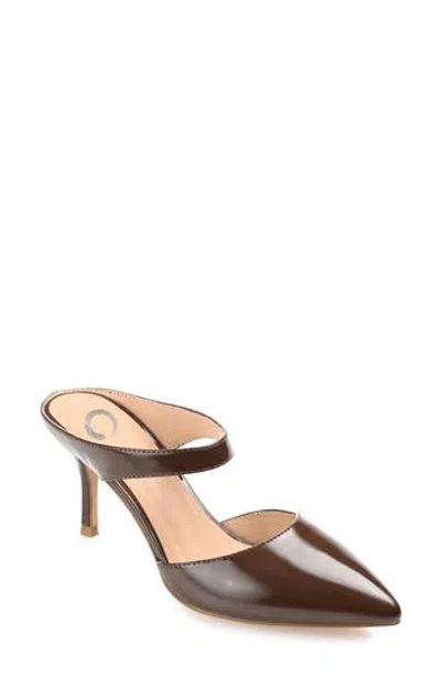 Journee Collection Maevali Pump In Dark Brown Patent
