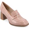 Journee Collection Malleah Loafer Pump In Patent/pink