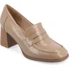 Journee Collection Malleah Loafer Pump In Patent/taupe