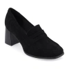 Journee Collection Malleah Womens Square Closed Toe Stacked Heel Pumps In Black