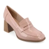 Journee Collection Malleah Womens Square Closed Toe Stacked Heel Pumps In Pink