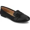 Journee Collection Marci Knotted Strap Loafer In Black Polyurethane