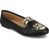 Journee Collection Marci Knotted Strap Loafer In Black/snake