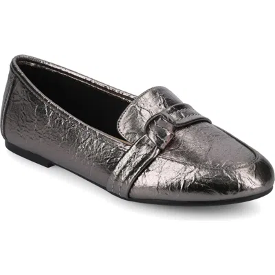 Journee Collection Marci Knotted Strap Loafer In Silver
