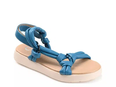 Journee Collection Marri Platform Sandal In Blue